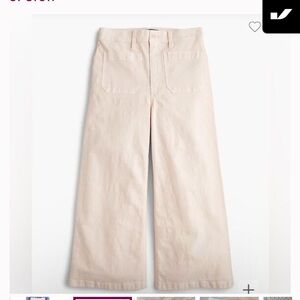 Jcrew light pink Wide-Leg cropped Pants